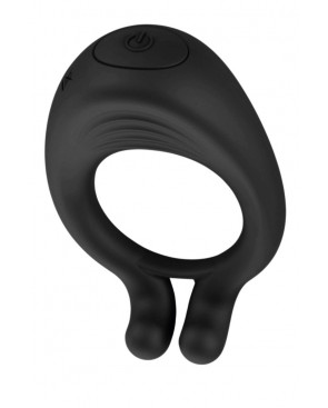OCTAVE, Cockring Noir dans un silicone médical doux avec 1 mode de vibration - COR035BLK