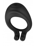 OCTAVE, Cockring Noir dans un silicone médical doux avec 1 mode de vibration - COR035BLK