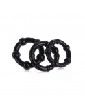 Pack 3 cockring noir avec billes - COR005BLK