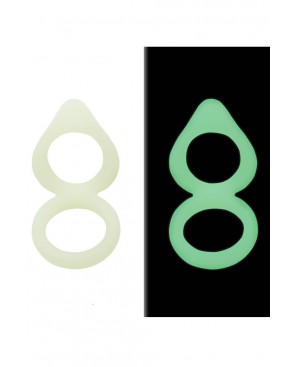 Double cockring vert fluorescent en silicone - WS-NV508B