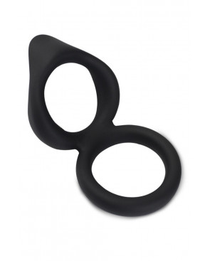 Double cockring noir en silicone - WS-NV508B