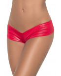Tanga rouge wetlook froncé sur les fesses - MAL3025WRD