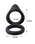 Double cockring noir en silicone - WS-NV508B