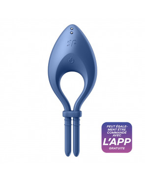 Cockring vibrant connecté USB bleu Bullseye Satisfyer - CC597798