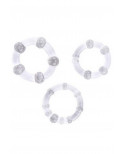 Pack 3 cockring transparents avec billes - CR-COR005CLE