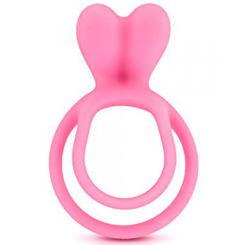 Double cockring rose avec stimulateur de clitoris - CC5710050050
