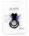 Double cockring noir avec stimulateur de clitoris - CC5710050010
