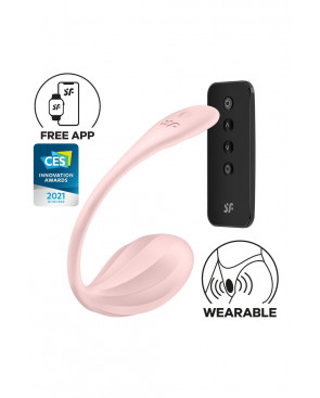 Oeuf vibrant télécommandé rose Ribbed Petal Satisfyer - CC597861