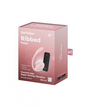 Oeuf vibrant télécommandé rose Ribbed Petal Satisfyer - CC597861