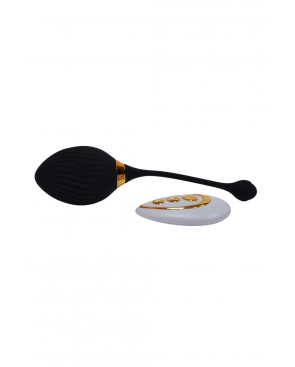 WAVE, Un Œuf vibrant noir USB avec télécommande, dans un silicone médical doux et lisse - B50BLK