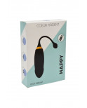 HAPPY, Un Œuf vibrant long USB avec télécommande, dans un silicone médical doux et lisse - B70BLK