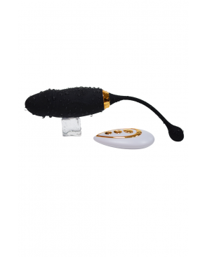 HAPPY, Un Œuf vibrant long USB avec télécommande, dans un silicone médical doux et lisse - B70BLK