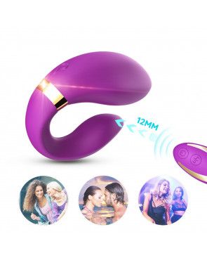 Vibromasseur forme U Violet pour couple avec double moteurs - USK-GZ02PUR