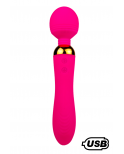 SHAKE Rose, Vibromasseur Wand USB en silicone médical avec 2 puissants moteurs indépendants - BQ107PNK
