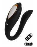 OSMOSE, stimulateur pour couple USB, à double tête, avec télécommande, en silicone médical - BQ602BLK