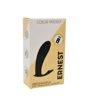 ERNEST, Mini vibromasseur avec stimulateur clitoridien USB, avec télécommande - BQ155BLK