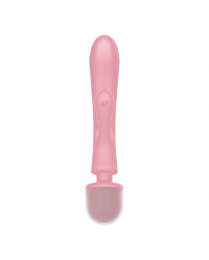 2 en 1 Vibromasseur rabbit et wand rose USB Triple Lover Satisfyer - CC597843