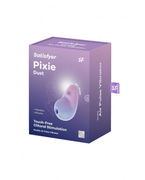 Stimulateur clitoridien par onde de pression sans contact et par vibration USB violet et rose, Pixie Dust Satisfyer - CC597836
