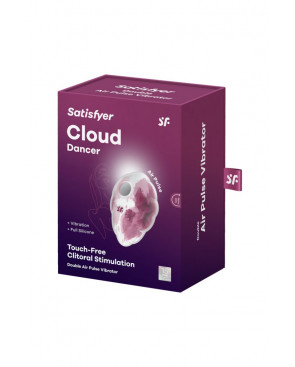 Stimulateur clitoridien par onde de pression sans contact et par vibration USB rose et blanc, Cloud Dancer Satisfyer - CC597839