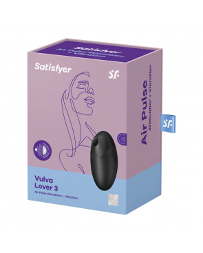 Stimulateur clitoridien par air pulsé et vibration noir USB Vulva Lover 3 Satisfyer - CC597827