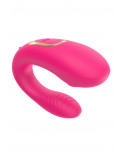 Vibromasseur de couple rose, USB avec 2 moteurs pour stimulation Point G et clitoridienne avec télécommande - TOD-062PNK