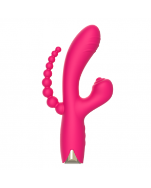 Vibromasseur triple stimulation USB rose Snappy Bunny - WS-NV062CPNK