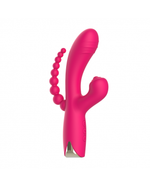 Vibromasseur triple stimulation USB rose Snappy Bunny - WS-NV062CPNK