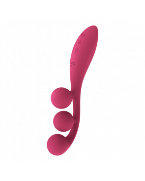 Vibromasseur triple stimulation flexible, anal, vaginale, clitoridienne Tri Ball rouge USB Satisfyer - CC597817