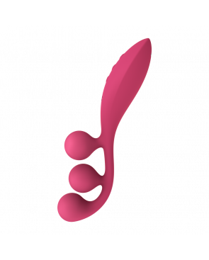 Vibromasseur triple stimulation flexible, anal, vaginale, clitoridienne Tri Ball rouge USB Satisfyer - CC597817