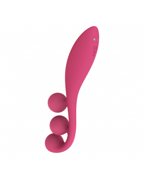 Vibromasseur triple stimulation flexible, anal, vaginale, clitoridienne Tri Ball rouge USB Satisfyer - CC597817