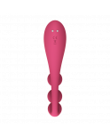 Vibromasseur triple stimulation flexible, anal, vaginale, clitoridienne Tri Ball rouge USB Satisfyer - CC597817