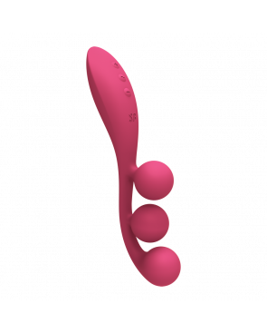 Vibromasseur triple stimulation flexible, anal, vaginale, clitoridienne Tri Ball rouge USB Satisfyer - CC597817