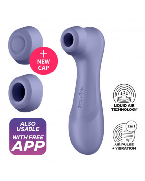 Stimulateur de clitoris 2 embouts Connecté avec technologie Liquid air Pro 2 Generation 3 violet USB Satisfyer - CC597815