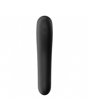 2 en 1 Stimulateur de clitoris et vibromasseur connecté USB noir Dual Kiss Satisfyer - CC597797