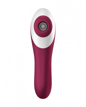 2 en 1 Vibromasseur et stimulateur de clitoris USB rouge Dual Crush Satisfyer - CC597786