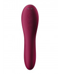 2 en 1 Vibromasseur et stimulateur de clitoris USB rouge Dual Crush Satisfyer - CC597786