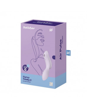 2 en 1 Vibromasseur et stimulateur de clitoris USB violet Curvy Trinity 2 Satisfyer - CC597788