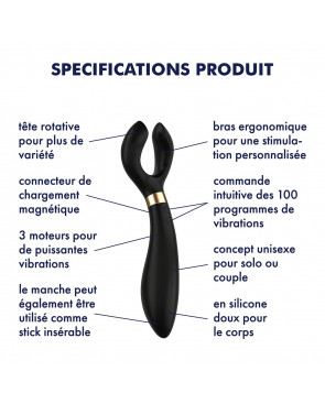 Vibromasseur et stimulateur noir homme et femme Endless Fun Satisfyer - CC597765