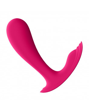 2 en 1 Vibromasseur et stimulateur clitoridien rose connecté Top Secret Satisfyer - CC597753