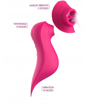 Le vibromasseur stimulateur Fuschia 3 en 1 - BOZ-090FUS