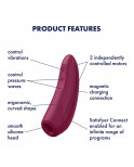 Stimulateur clitoridien connecté bordeaux Curvy 1 Satisfyer - CC5972390214