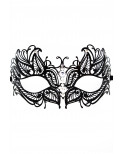 Masque vénitien Greta rigide noir avec strass  -  HMJ-005BK