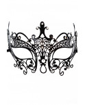 Masque vénitien Lucia rigide noir  avec strass  - HMJ-030BK
