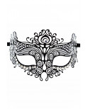 Masque vénitien Ornella rigide noir avec strass  - HMJ-031BK