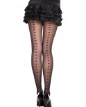 Collant fantaisie avec lignes de coeurs - MH7279BLK