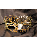 Masque vénitien Giulia rigide doré avec strass - HMJ-035B
