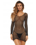 Robe résille fantaisie noir - REN7107-BLK