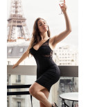 Robe courte à bretelles Victoria - LDC05BLK