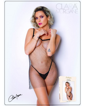 Petite robe en fine résille incrusté de strass - Le Numéro 1 - Collection Strass - CM97006
