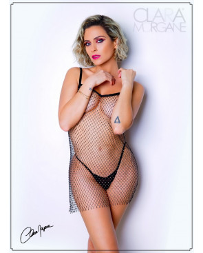 Petite robe en fine résille incrusté de strass - Le Numéro 1 - Collection Strass - CM97006